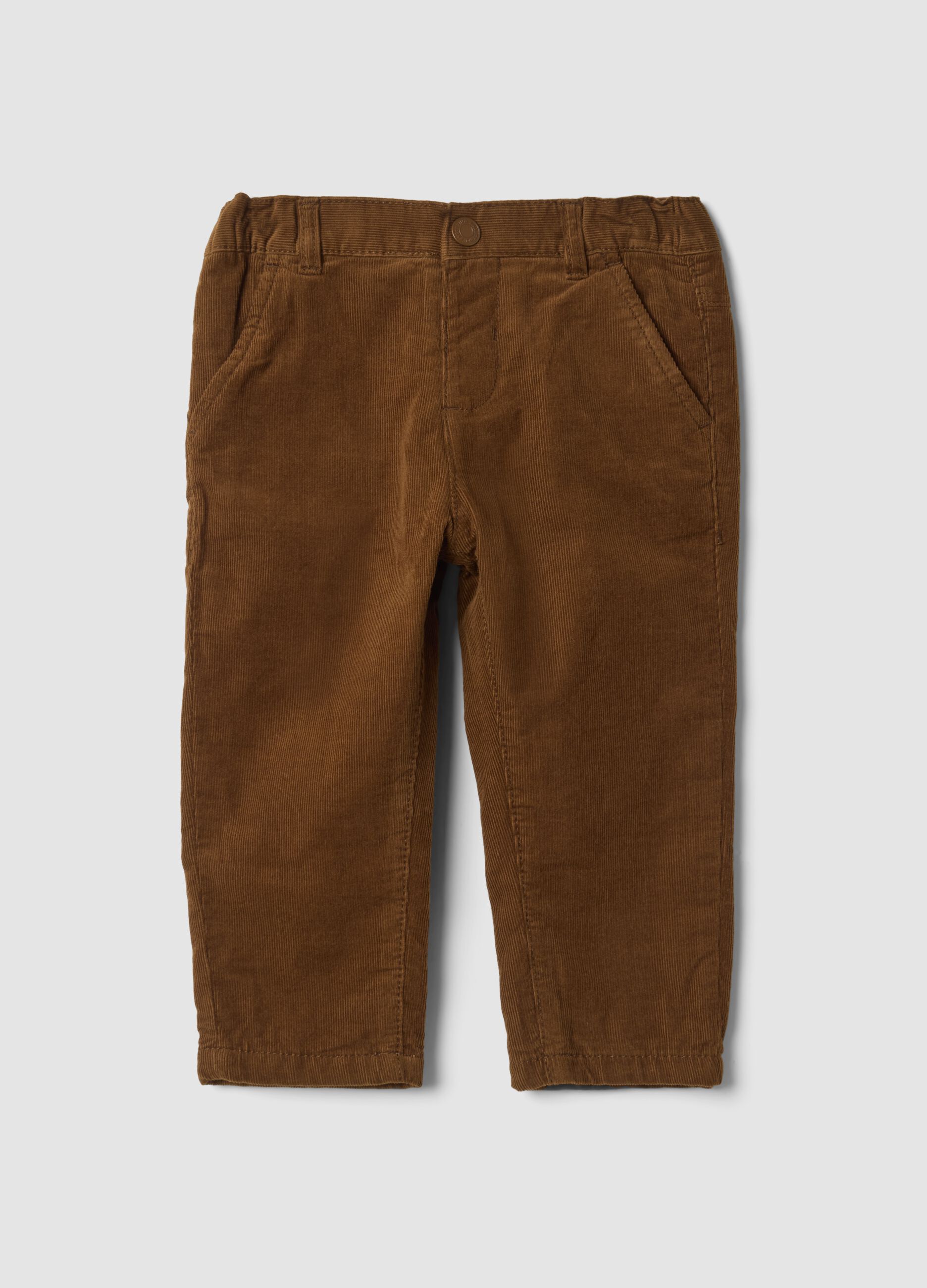 Pantaloni marroni in puro cotone regular fit