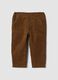 Pantaloni marroni in puro cotone regular fit_0