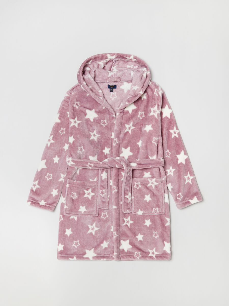 Chenille dressing gown with hood_0