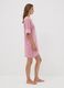 Camicia da notte rosa in puro cotone organico con scollo a V con stampa_2