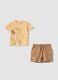 Yellow and brown organic cotton baby outfit_0