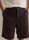 Braune Bermuda Shorts aus reinem Leinen mit regul&auml;rer Passform_4