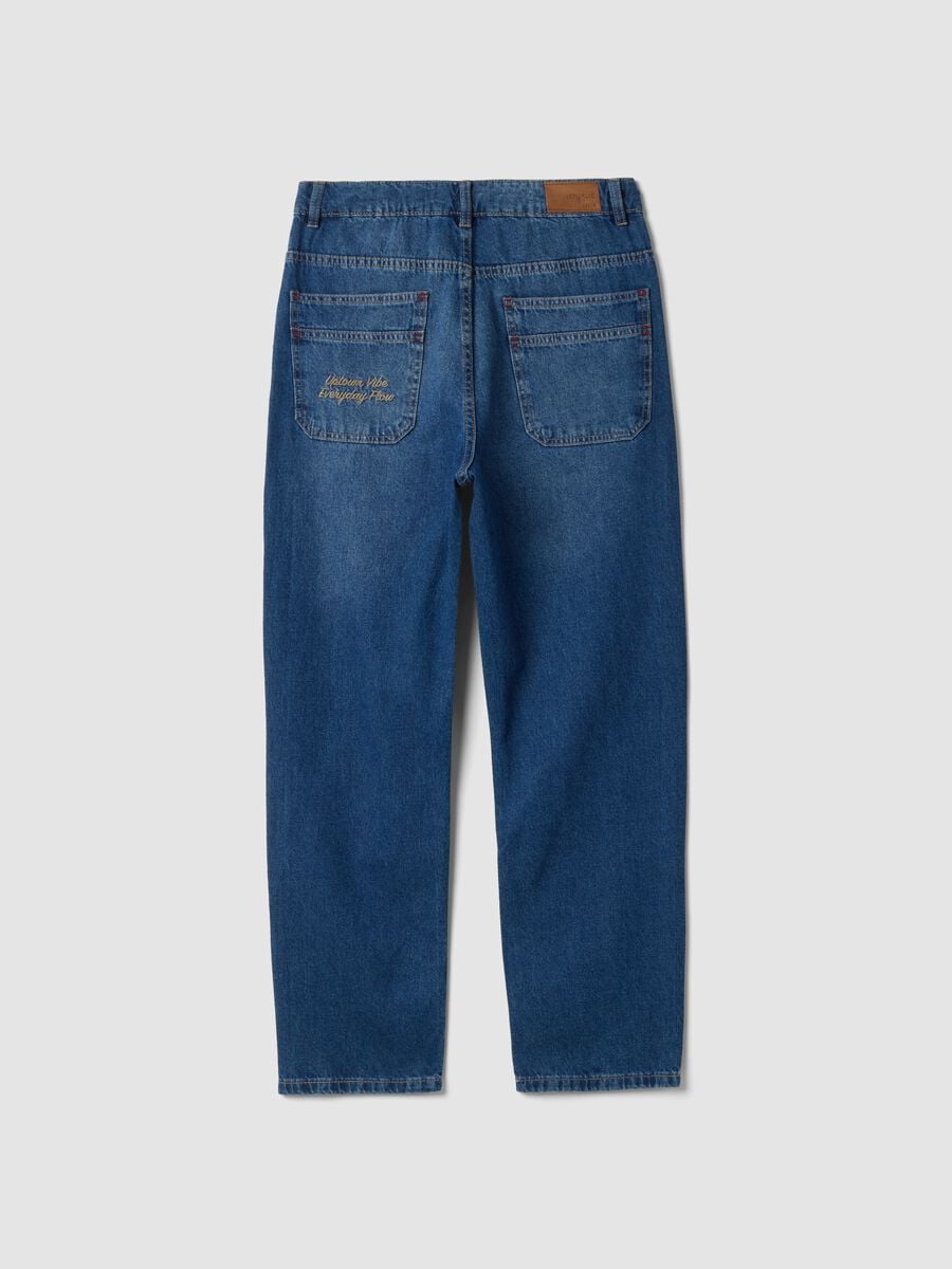 Blue baggy-fit jeans in pure cotton_1