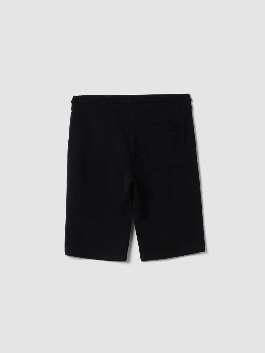 Black cotton-blend boys&rsquo; comfort-fit shorts_1