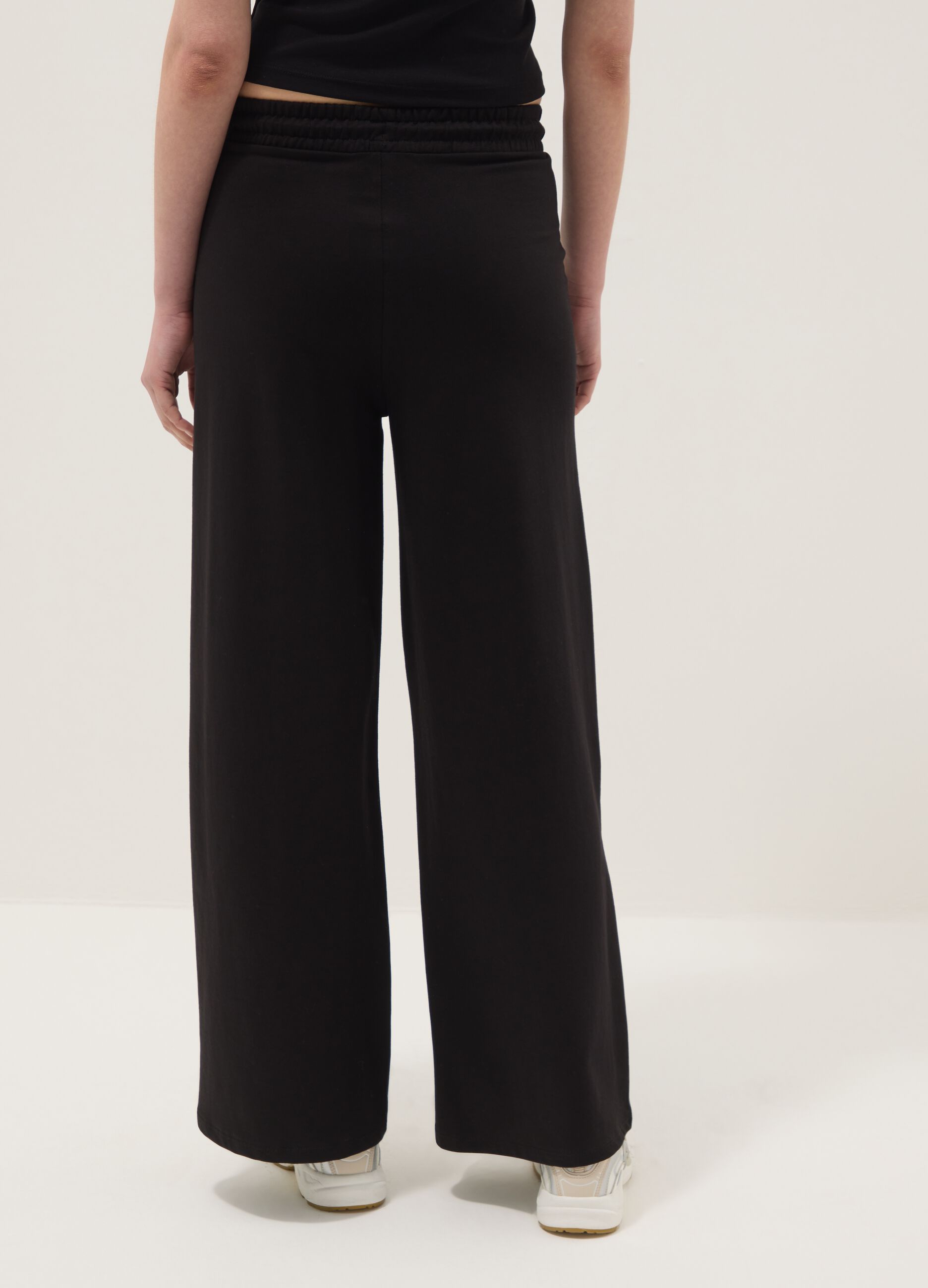 Black Pure Cotton Baggy Jogger Trousers