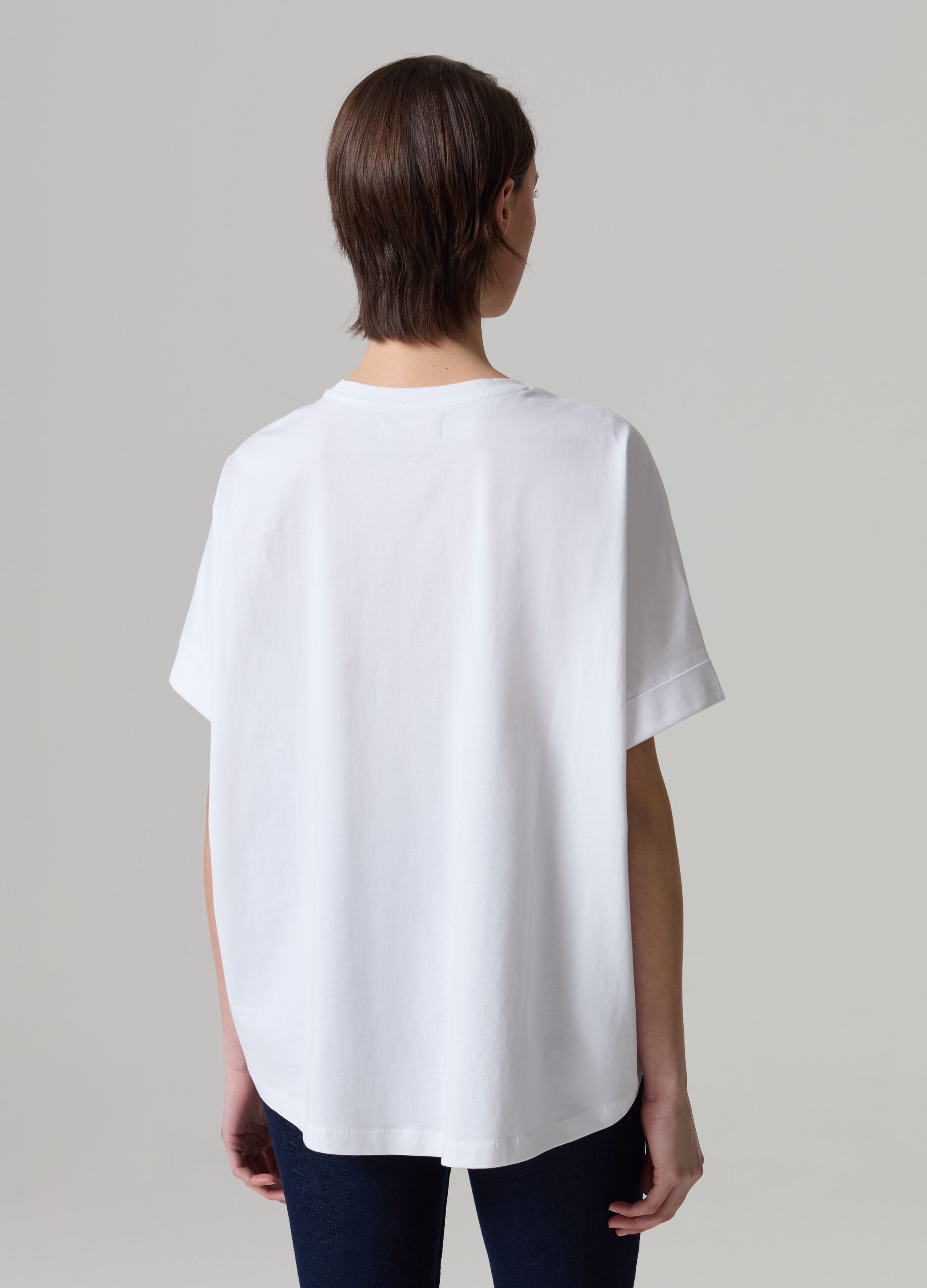 Cotton T-shirt with turn-ups