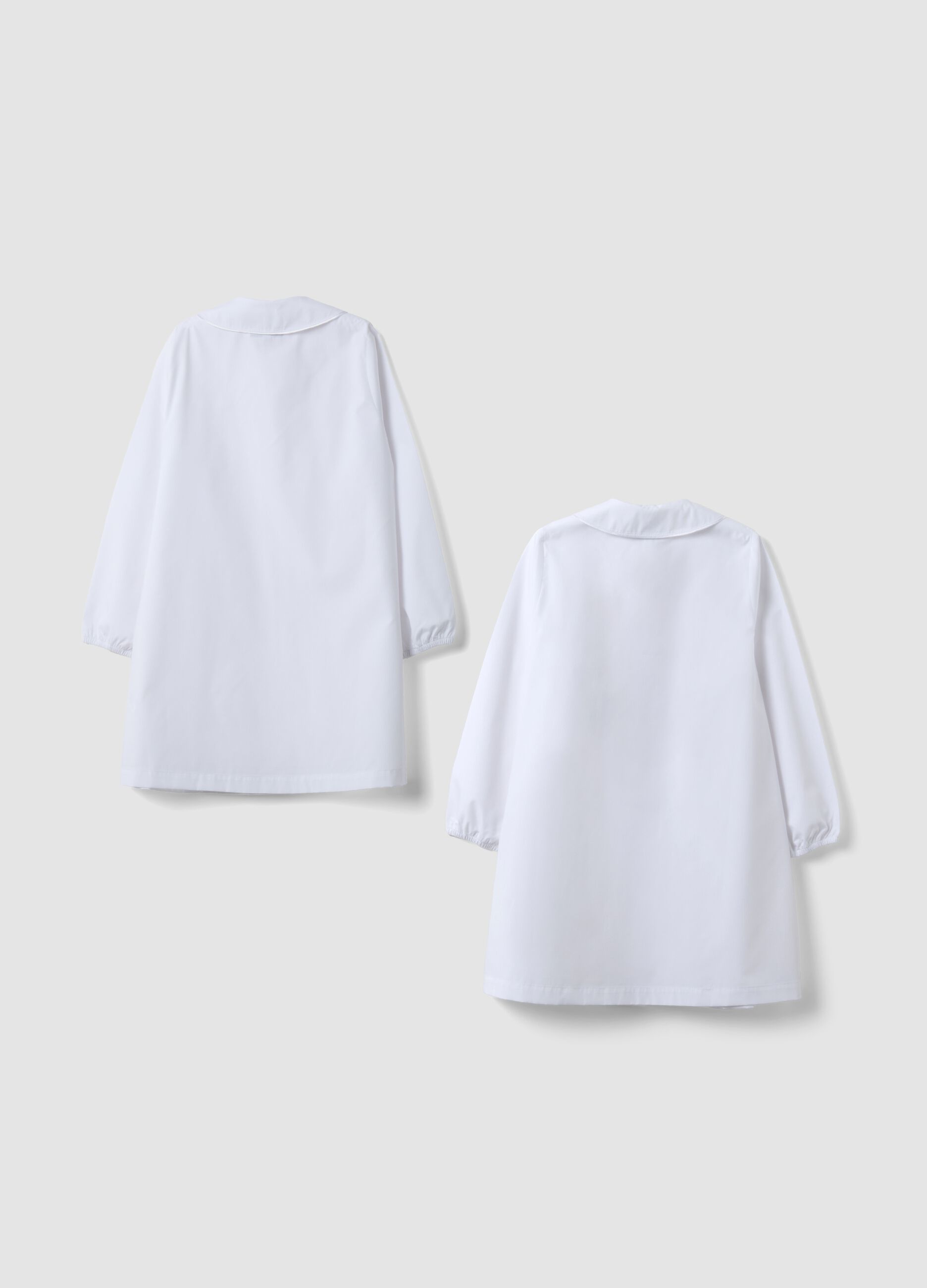 2-pack of white girls&rsquo; school aprons with classic collar