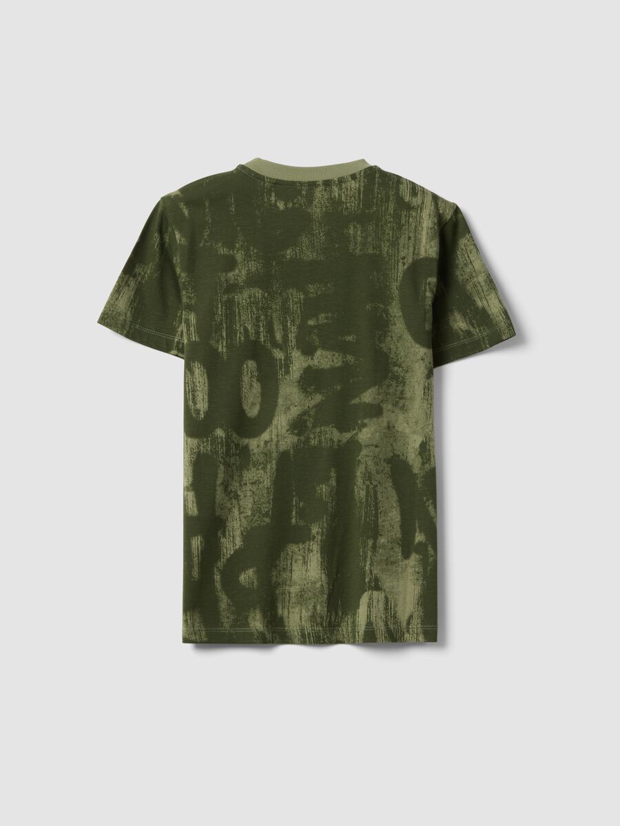 Boys' Green Pure Cotton Regular Fit T-Shirt with Prints_4