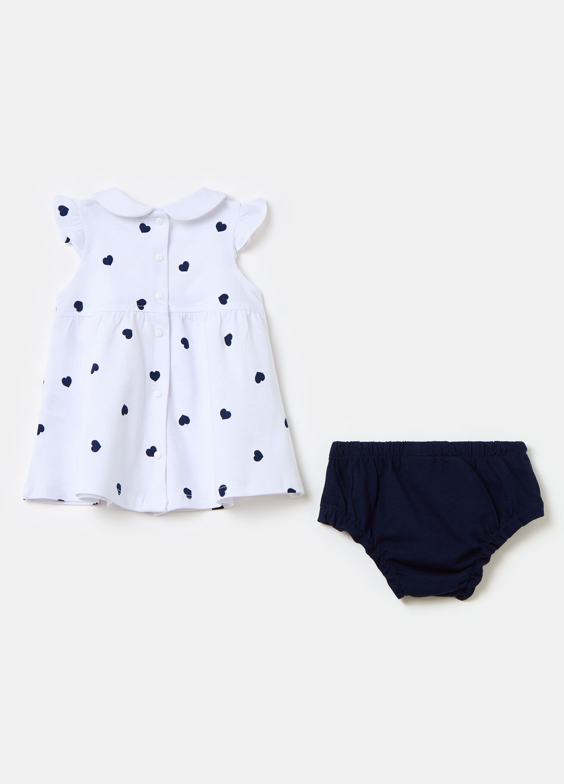 Organic cotton dress and French knickers set