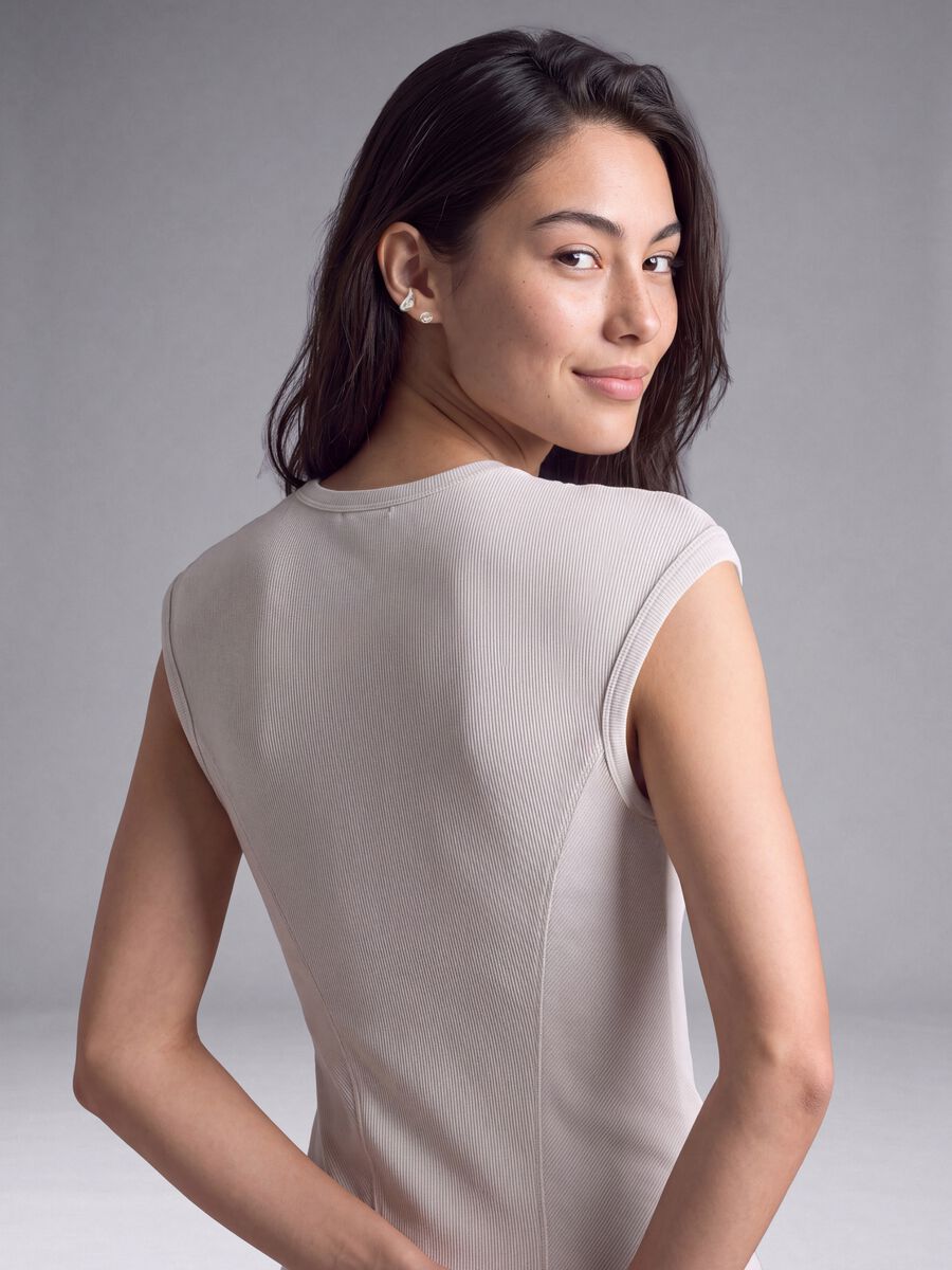 White stretch modal crew-neck T-shirt_4
