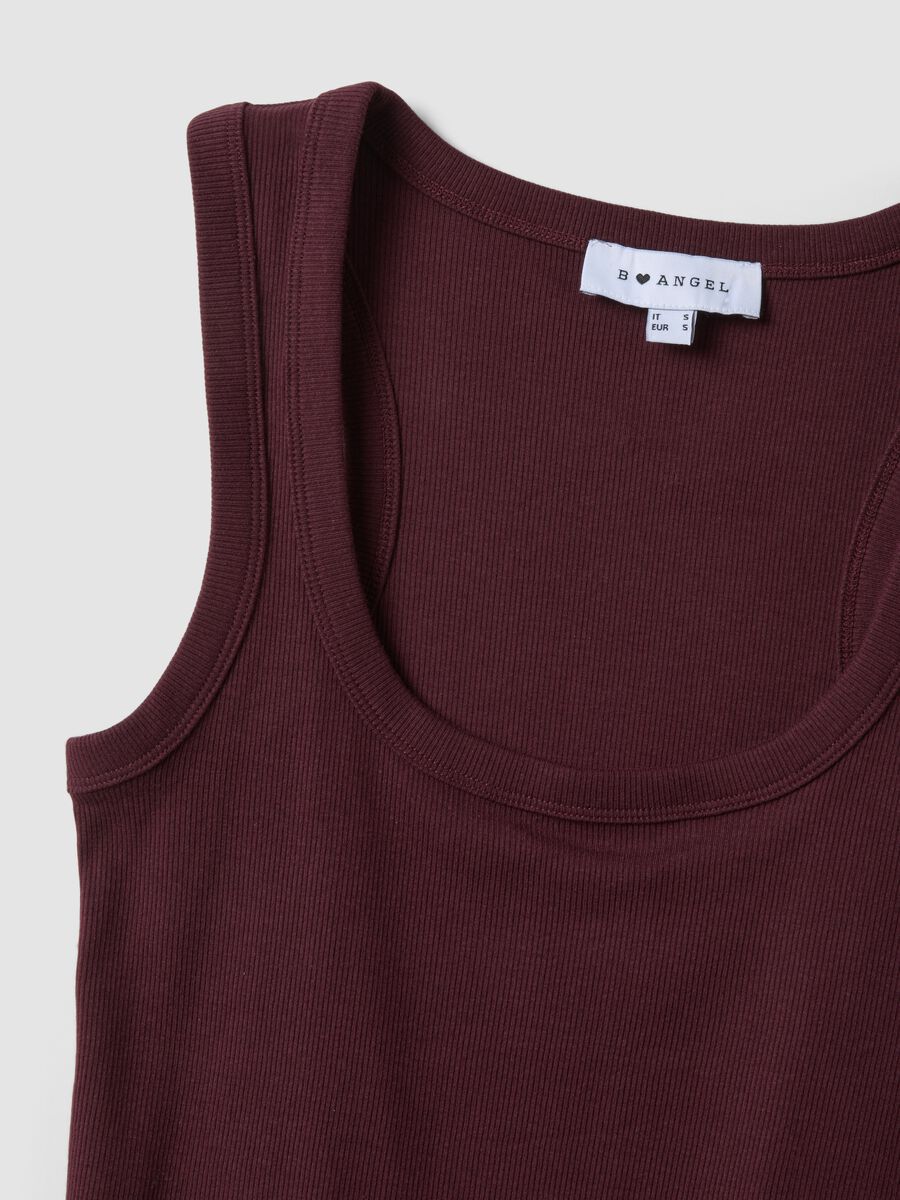Violettes Tanktop aus elastischer Baumwolle_5
