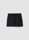 Girls&rsquo; black pure cotton shorts, regular fit_0