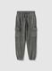 Boys' grey cotton blend cargo jogger trousers regular fit_0
