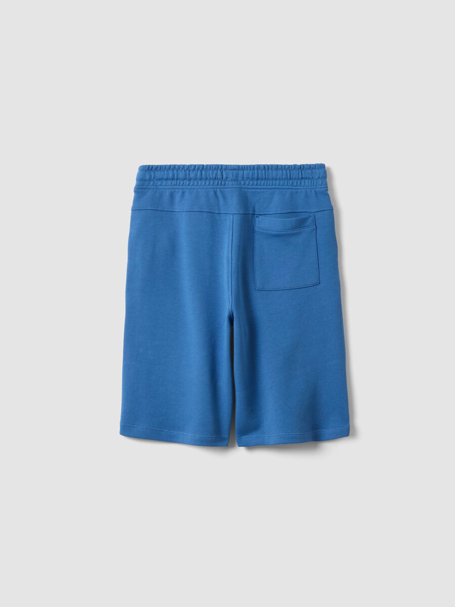 Boys' blue pure cotton shorts, comfort fit_1