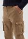 Brown stretch cotton slim fit cargo trousers_3