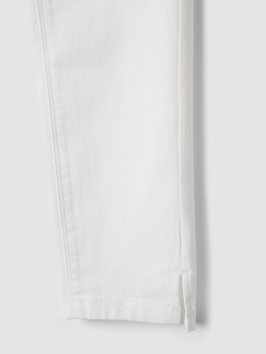 White skinny fit stretch denim cotton blend jeans_1
