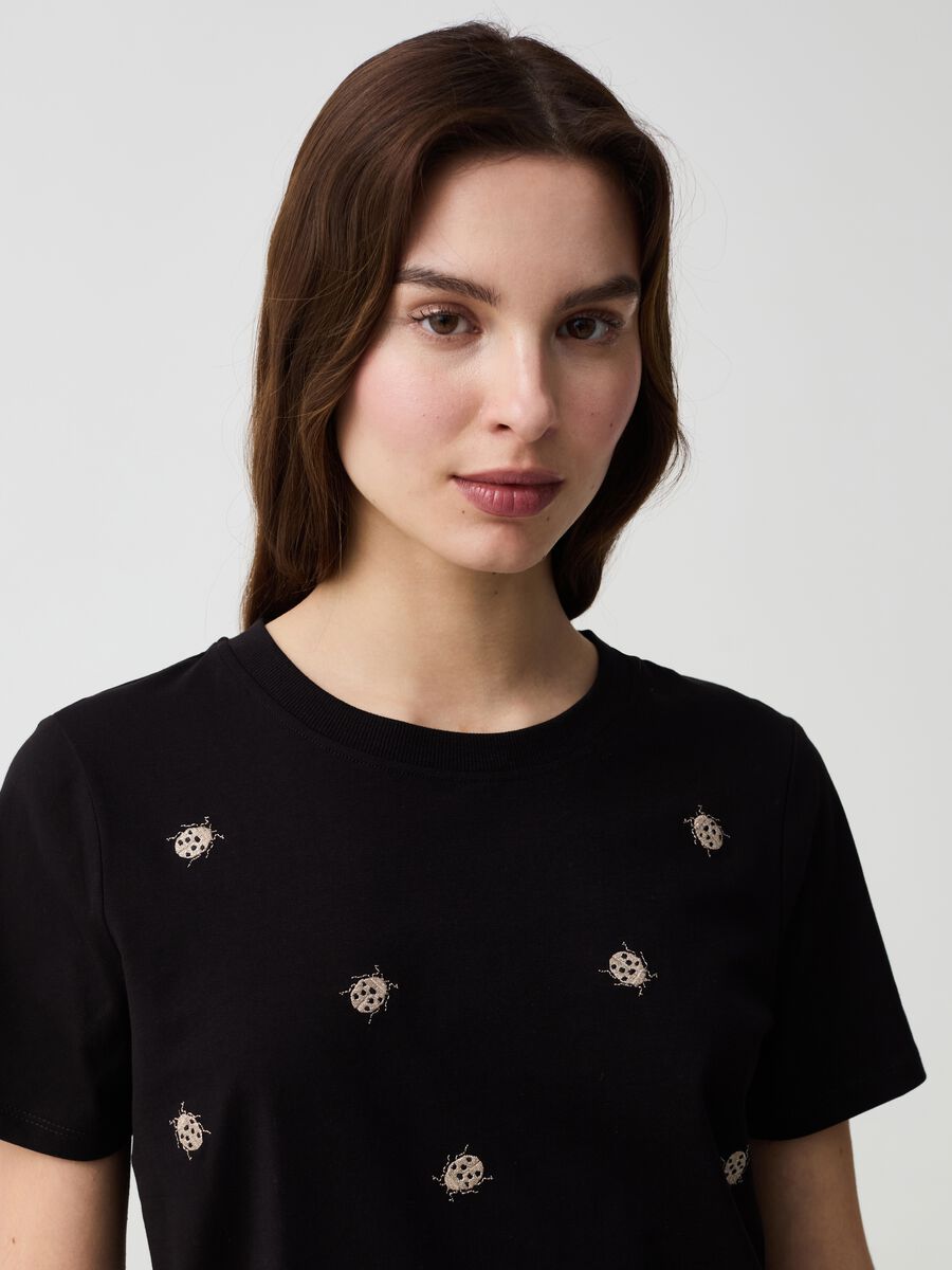 T-shirt with ladybirds embroidery in lurex_1