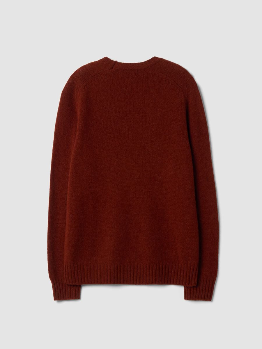 Orange crew-neck jumper in pure wool, regular fit_2