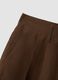 Brown lyocell and linen mix regular fit shorts_6