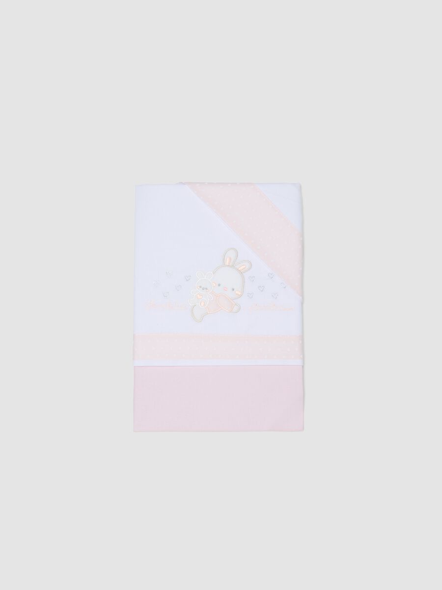 Multicoloured pure cotton crib sheet set for newborn girls_0