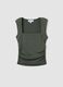 Green stretch tank top with side ruching_0