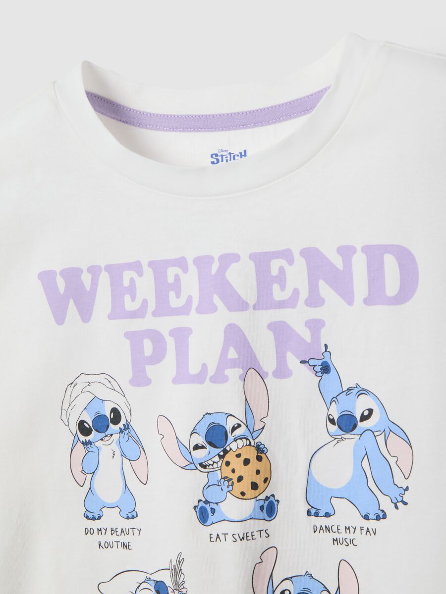 Girls' multicolour short pyjamas in pure cotton with Stitch_2