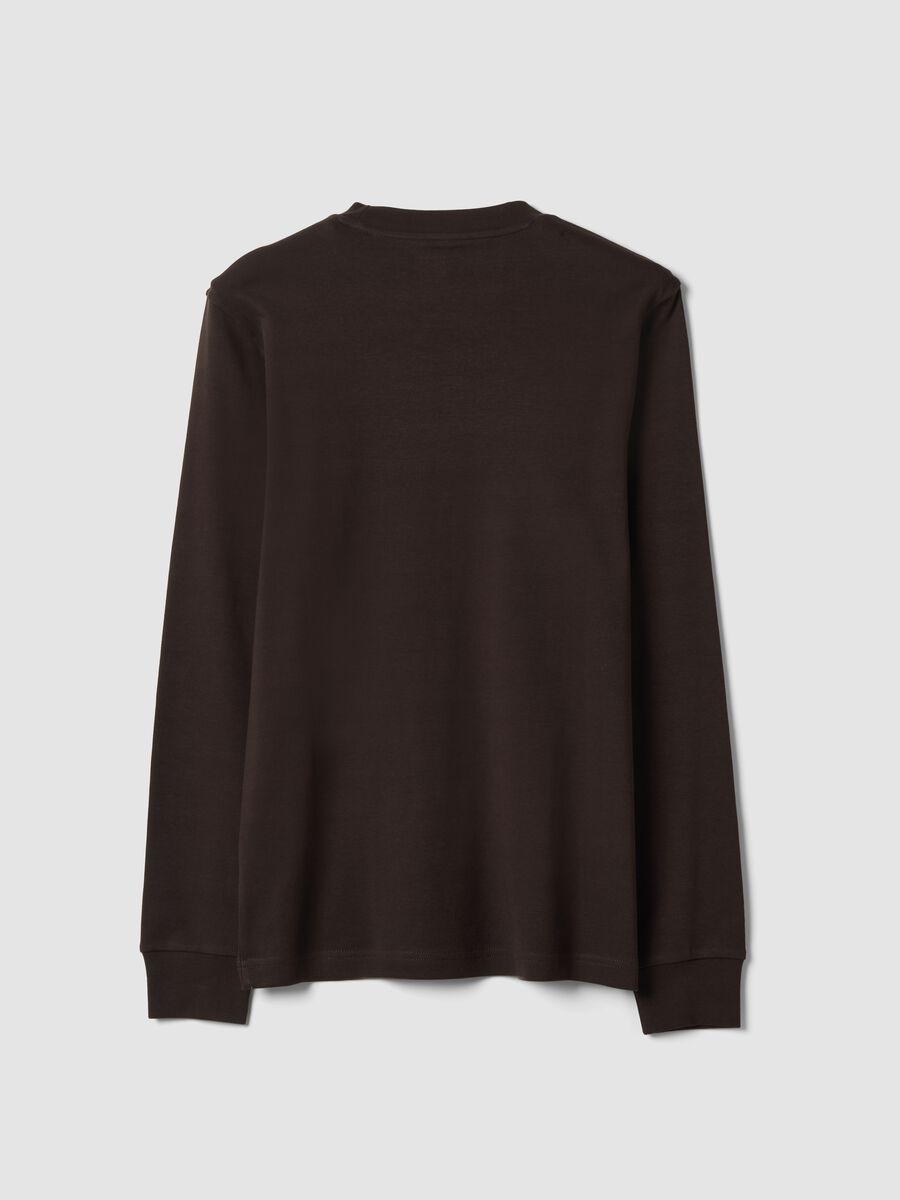 Brown pure cotton crew-neck T-shirt_2