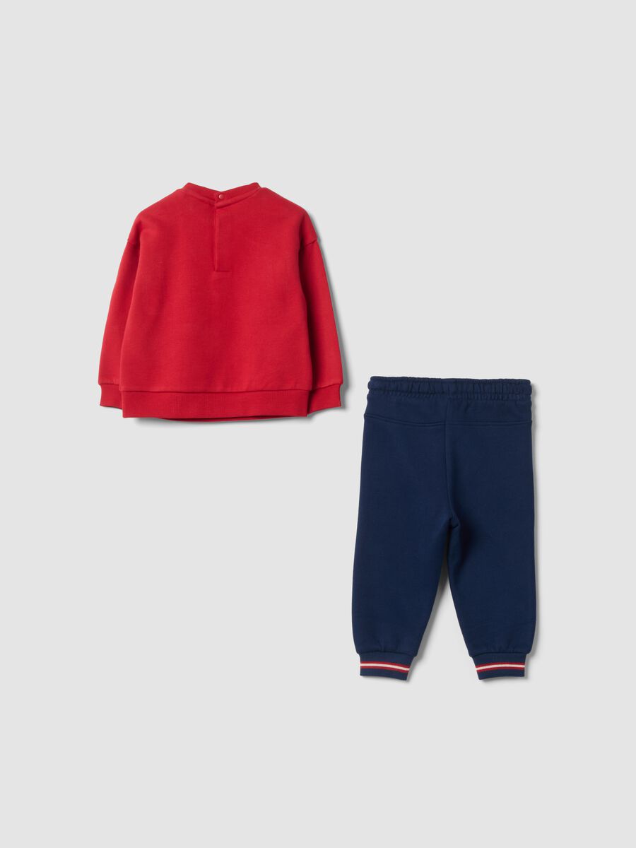 Red organic cotton Looney Tunes print tracksuit_1