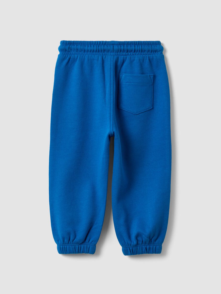 Blaue Joggerhose aus reiner Bio-Baumwolle mit Kordelzug f&uuml;r Jungen_1