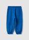 Blue organic cotton jogger trousers with drawstring for boys_1