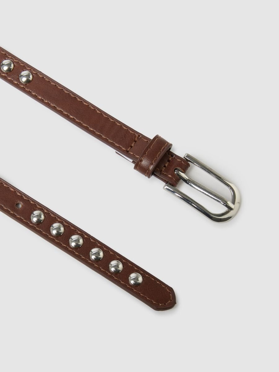 Brown belt with silver studs_1