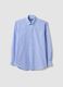 Blue striped cotton-blend shirt with button-down collar, easy-iron, regular fit_4