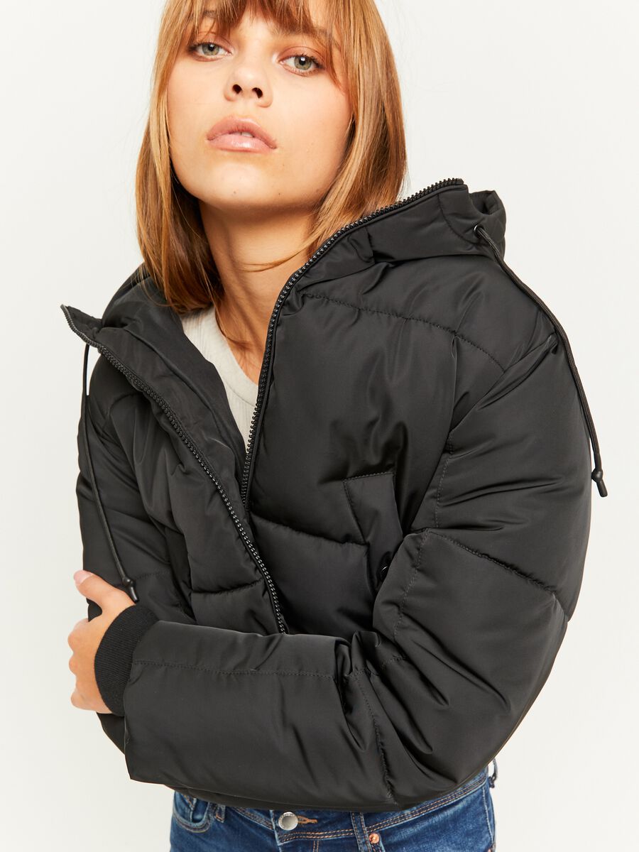 Cropped down jacket with hood_2