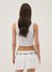 Weisses Cropped-Tanktop aus elastischer Baumwolle_3