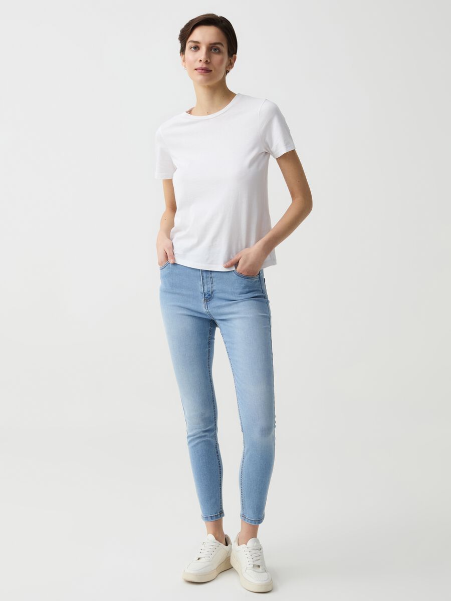 Jeans skinny fit cropped cinque tasche_0