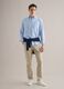 Light blue regular fit long-sleeve pure linen shirt_1