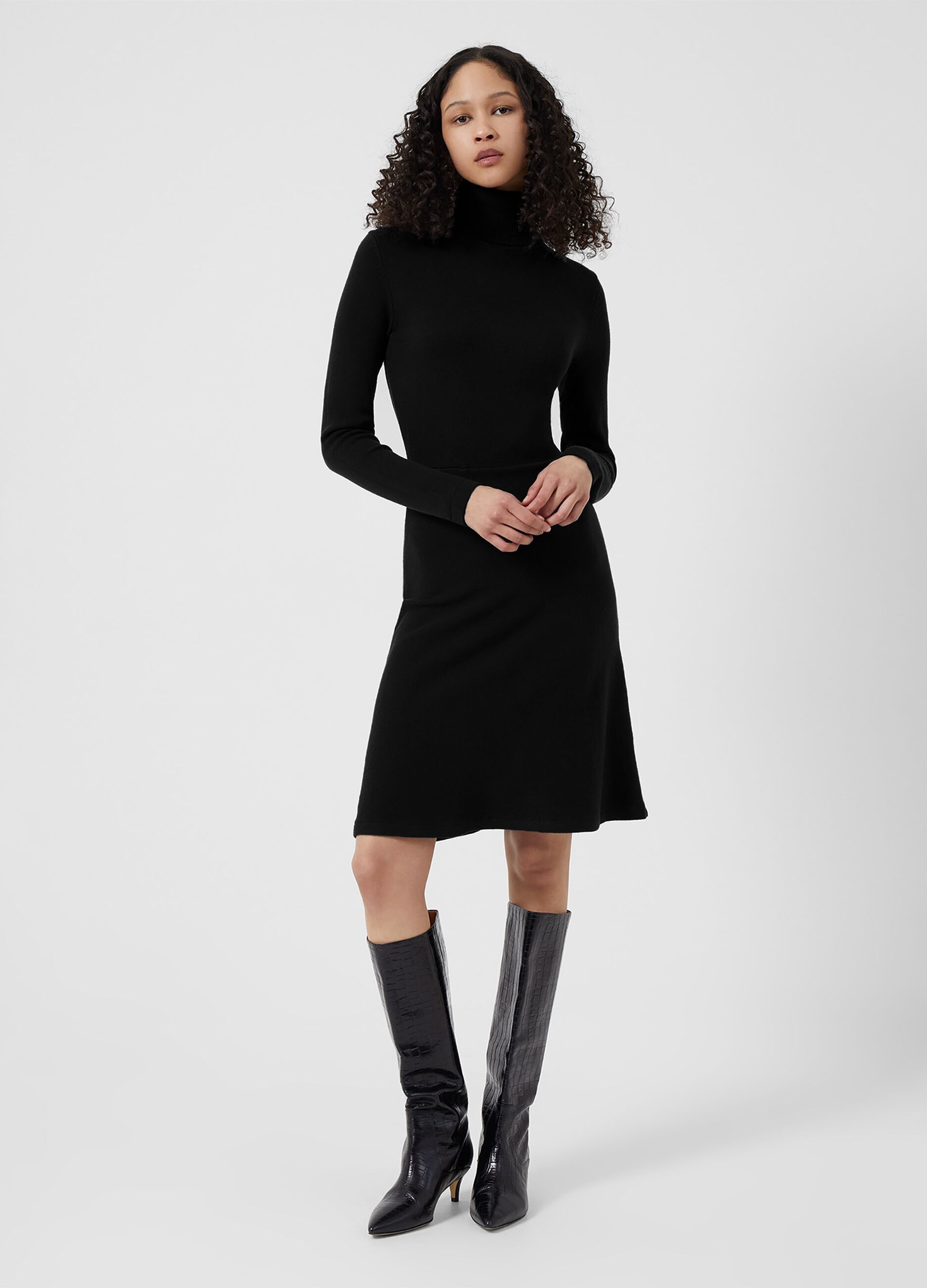 French Connection midi dress with mock neck