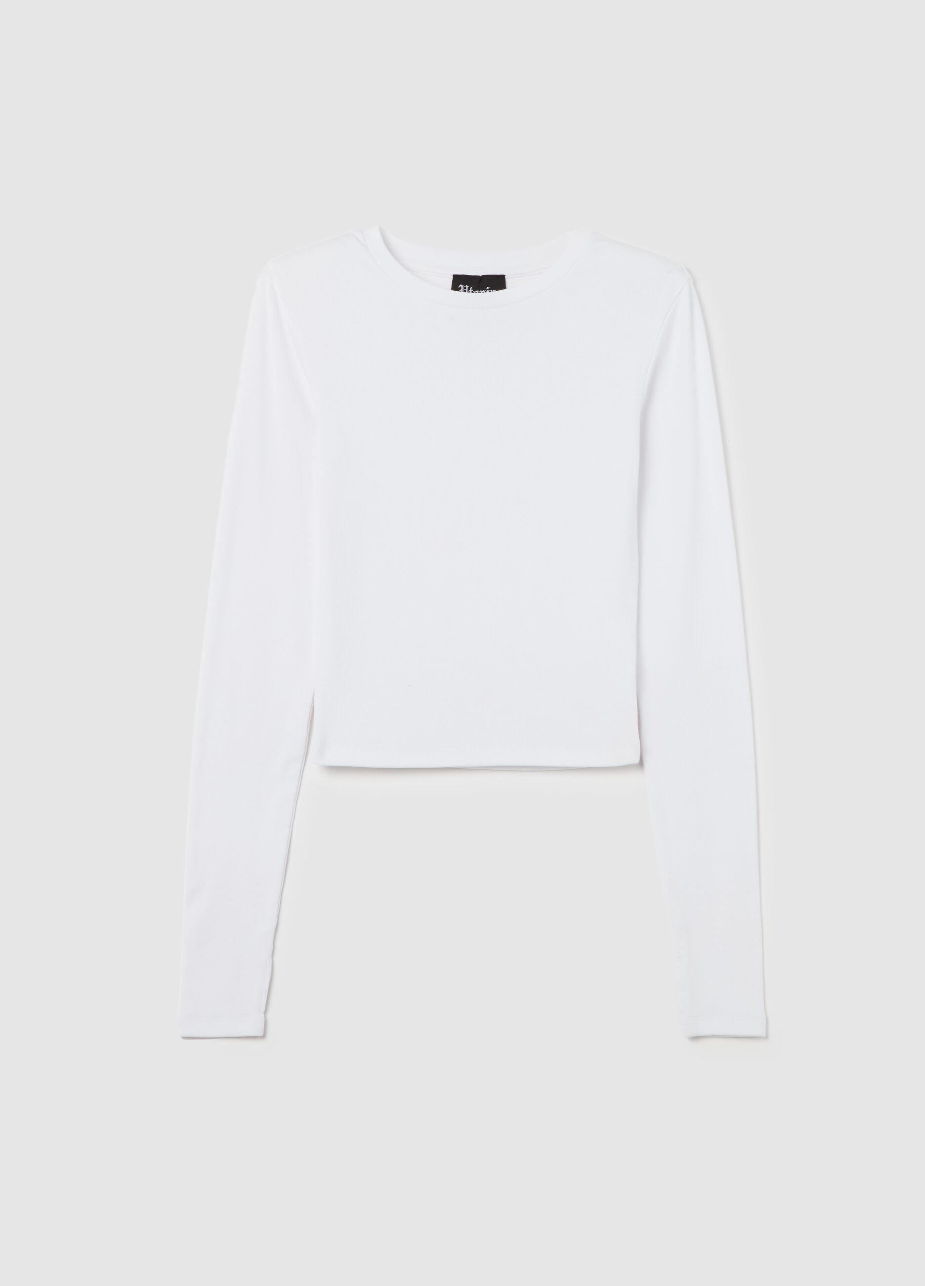 Crop Long-sleeved T-shirt White