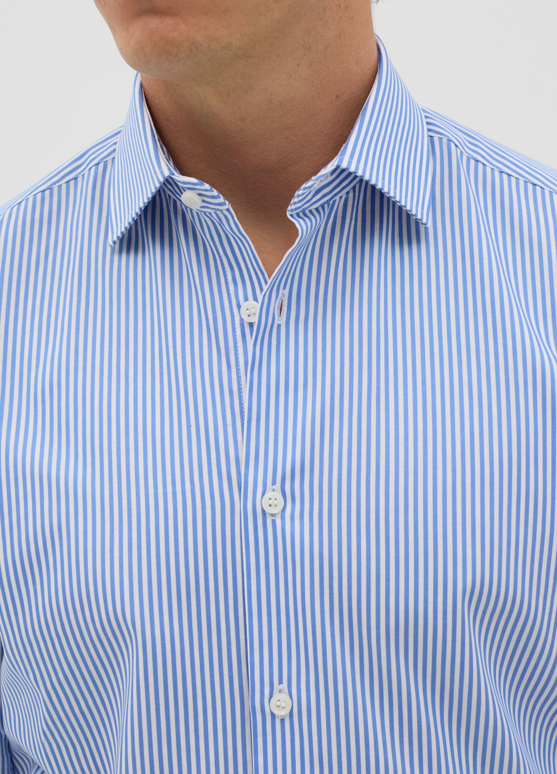 Regular-fit striped easy-iron shirt