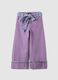 Purple pure cotton regular fit trousers with bow_3