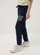 Boys&rsquo; blue cotton-viscose jogger trousers, regular fit_1
