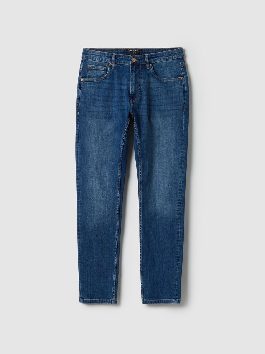 Slim fit blue denim jeans_5