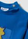 Blaues Langarm-T-Shirt aus elastischer Bio-Baumwolle mit Rundhalsausschnitt_3