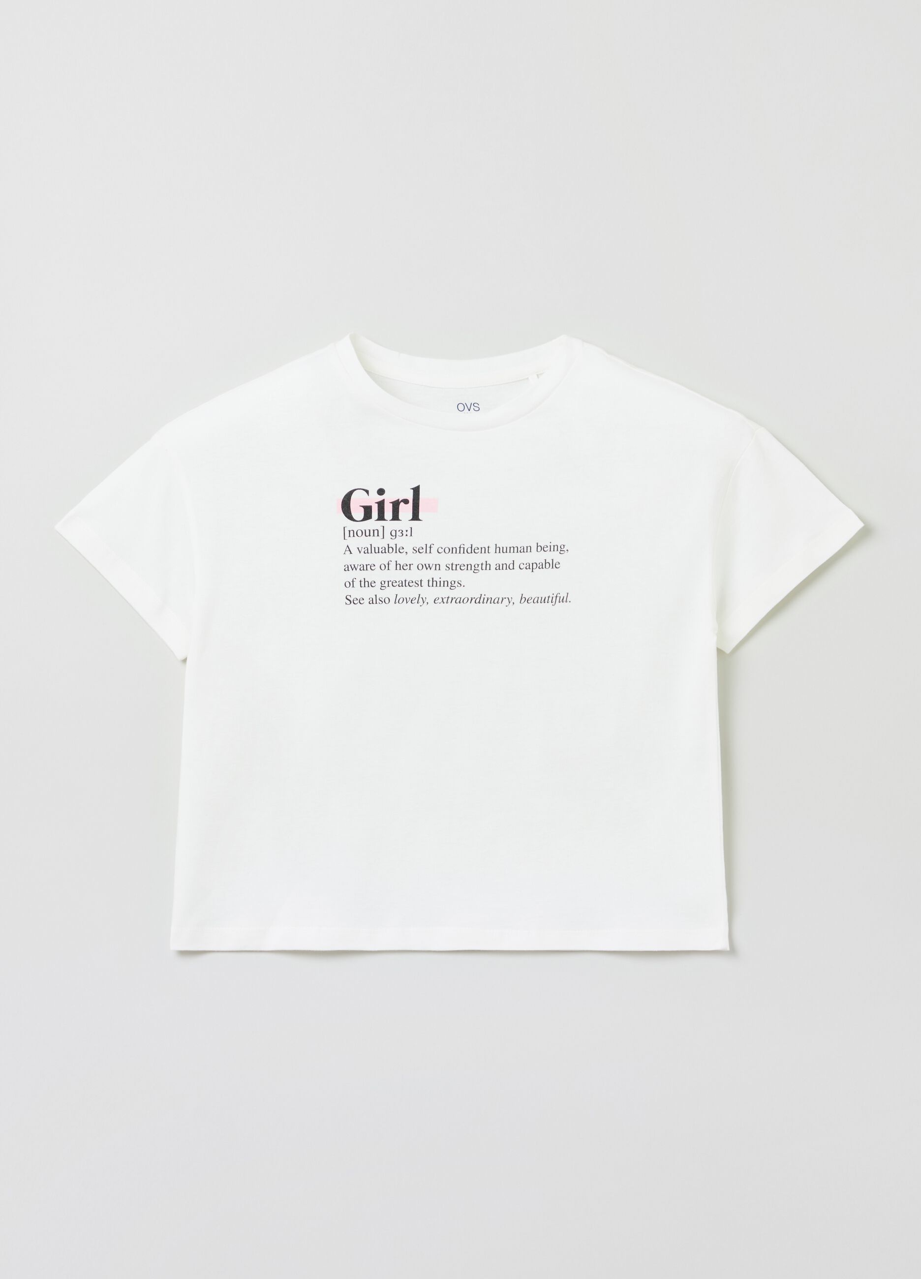Crop T-shirt with lettering print
