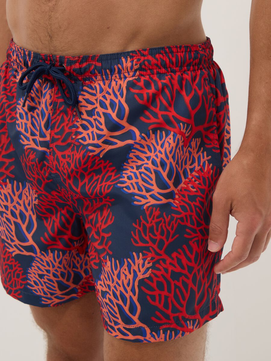 Multicolour coral-print boxer swim shorts_3