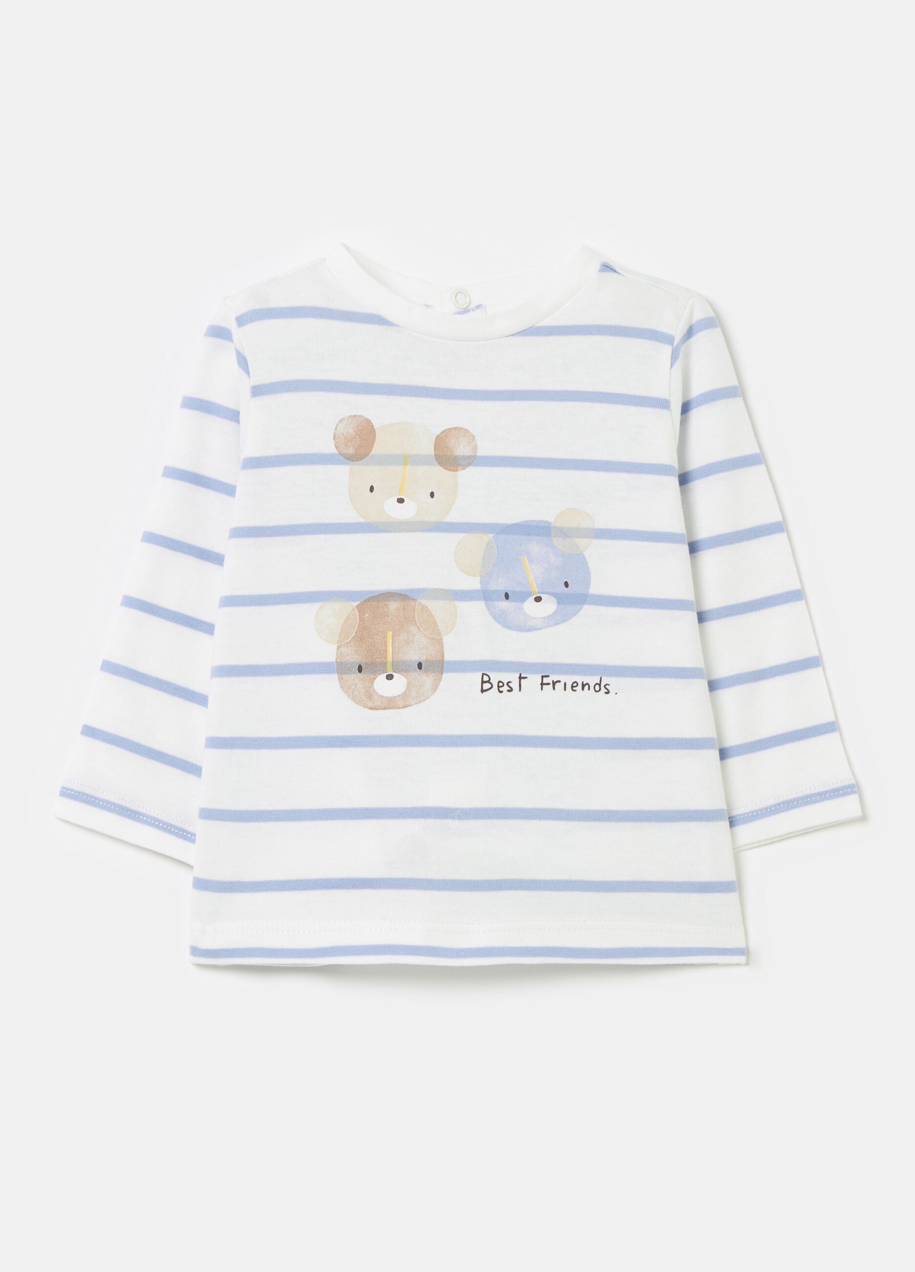 Long-sleeved T-shirt with teddy bears print