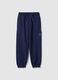 Children's blue jogger trousers in pure cotton regular fit_0