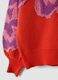 Red pure cotton crew-neck jumper with floral pattern for girls_3