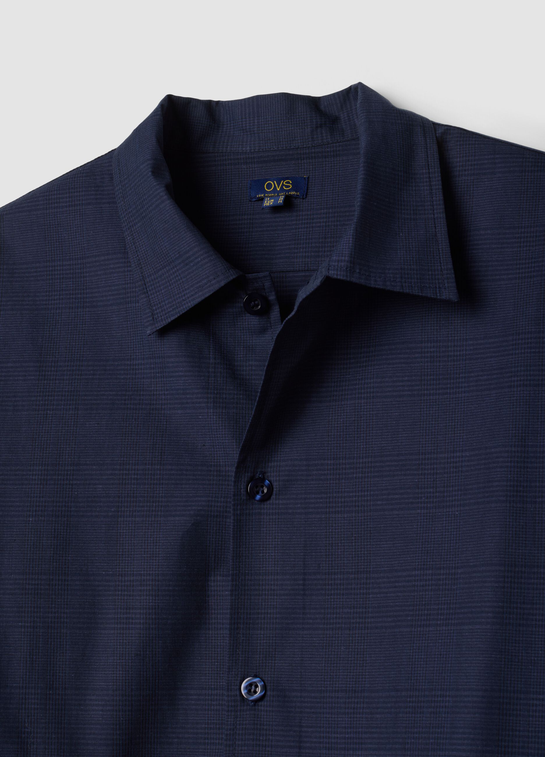 Blue pure organic cotton pyjamas with collar