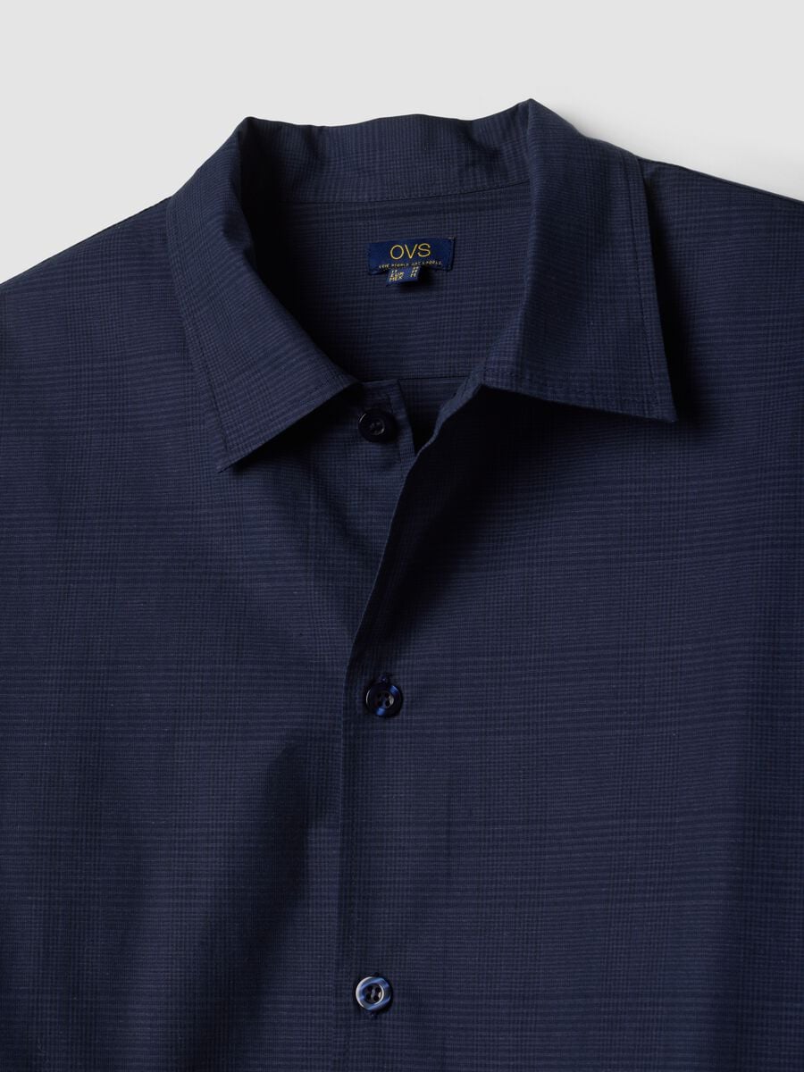 Blue pure organic cotton pyjamas with collar_5